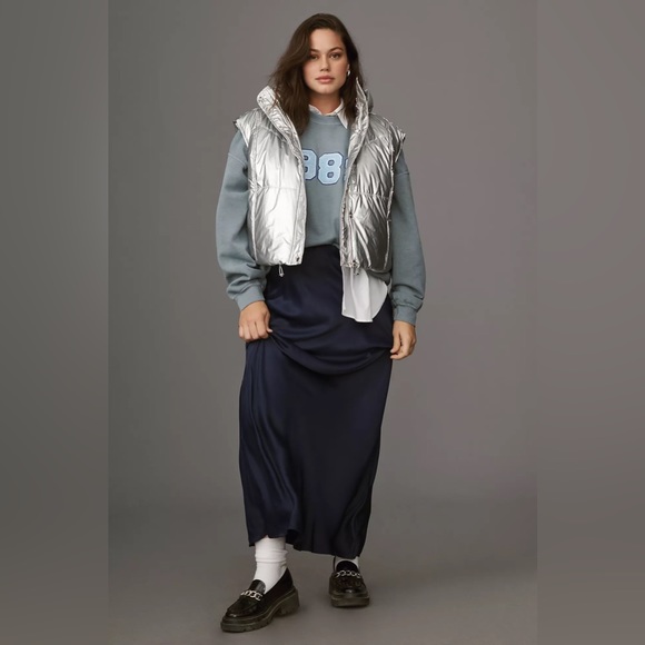 Daily Practice by Anthropologie Metallic Puffer Vest - Picture 7 of 7